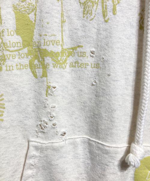 rurumu:（ルルムウ）rurumu: (ルルムウ) echoes printed hoodie ベージュ サイズ:Mの古着・服飾アイテム