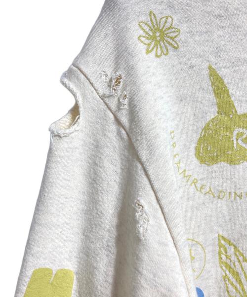 rurumu:（ルルムウ）rurumu: (ルルムウ) echoes printed hoodie ベージュ サイズ:Mの古着・服飾アイテム