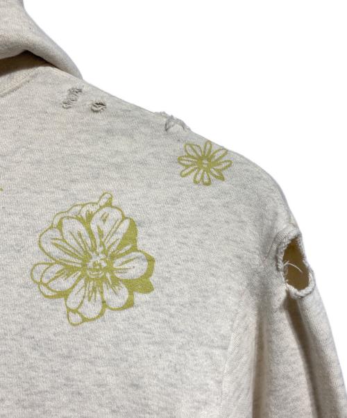 rurumu:（ルルムウ）rurumu: (ルルムウ) echoes printed hoodie ベージュ サイズ:Mの古着・服飾アイテム