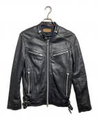 JACKROSEジャックローズ）の古着「シングルライダースジャケット/Single-breasted biker jacket」｜ブラック