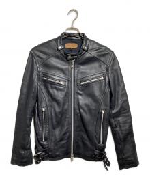 JACKROSE（ジャックローズ）の古着「シングルライダースジャケット/Single-breasted biker jacket」｜ブラック