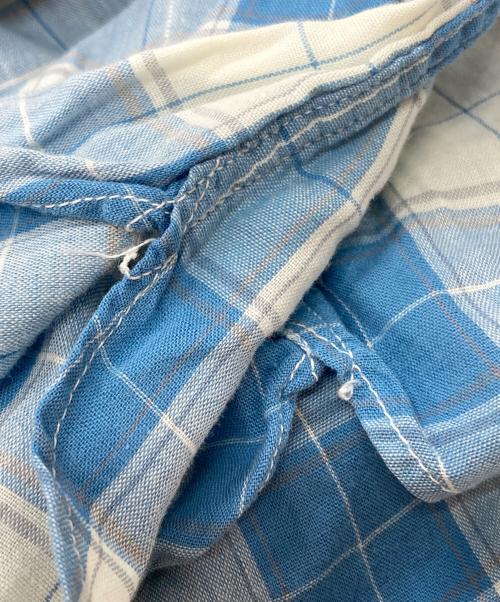 ARROW（アロー）ARROW (アロー) 60's ブロックチェックシャツ/1960s Block-Check Shirt ブルー サイズ:Sの古着・服飾アイテム