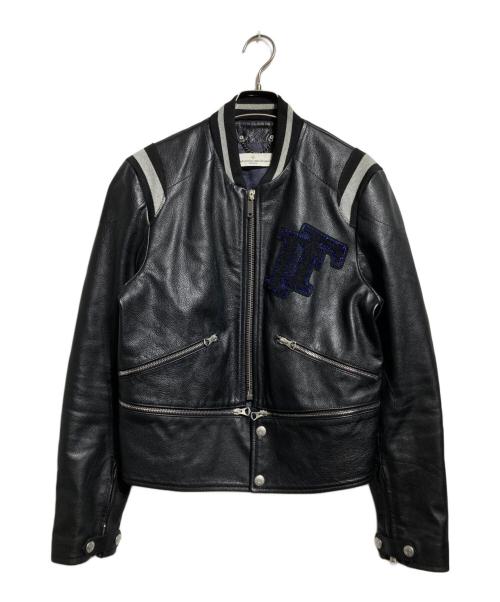 GOLDEN GOOSE（ゴールデングース）GOLDEN GOOSE (ゴールデングース) カウレザースタジャン ブラック サイズ:Ｓの古着・服飾アイテム