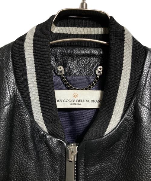 GOLDEN GOOSE（ゴールデングース）GOLDEN GOOSE (ゴールデングース) カウレザースタジャン ブラック サイズ:Ｓの古着・服飾アイテム