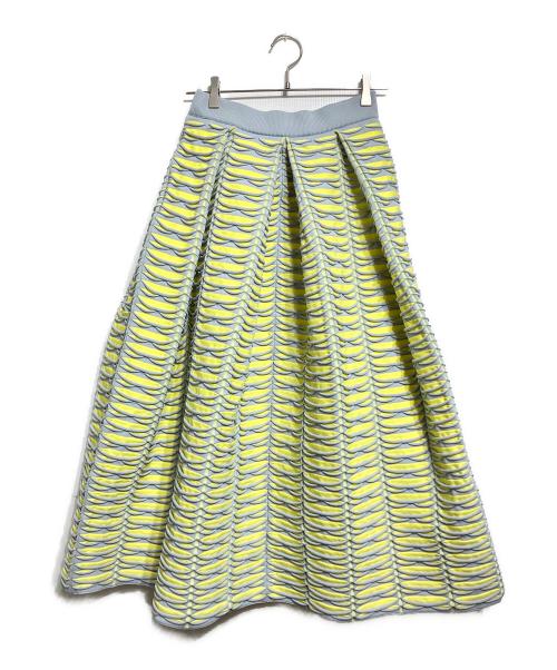 CFCL（シーエフシーエル）CFCL (シーエフシーエル) FACADE SKIRT/ファサード・スカート イエロー×グレー サイズ:3の古着・服飾アイテム
