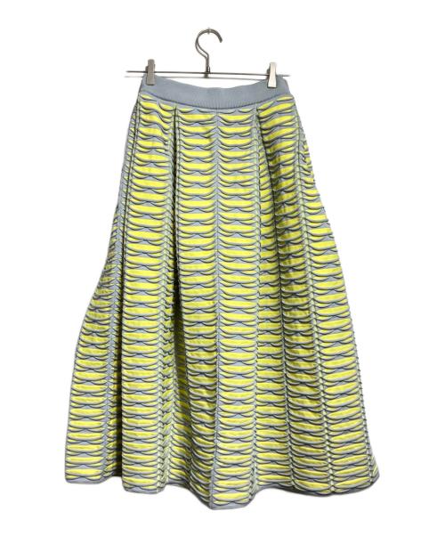 CFCL（シーエフシーエル）CFCL (シーエフシーエル) FACADE SKIRT/ファサード・スカート イエロー×グレー サイズ:3の古着・服飾アイテム