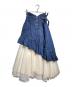 Belle vintage（ベル ヴィンテージ）の古着「デニムドッキングュールスカート/Denim-paneled tulle skirt」｜アイボリー×インディゴ