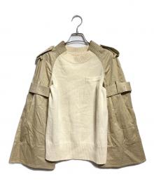 sacai（サカイ）の古着「トレンチハイブリッドニット/Trench-style hybrid knit top」｜アイボリー×ブラウン