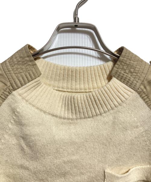 sacai（サカイ）sacai (サカイ) トレンチハイブリッドニット/Trench-style hybrid knit top アイボリー×ブラウン サイズ:1の古着・服飾アイテム