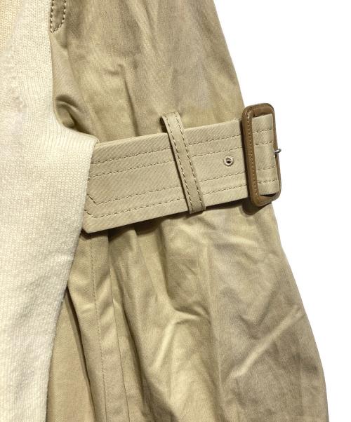 sacai（サカイ）sacai (サカイ) トレンチハイブリッドニット/Trench-style hybrid knit top アイボリー×ブラウン サイズ:1の古着・服飾アイテム