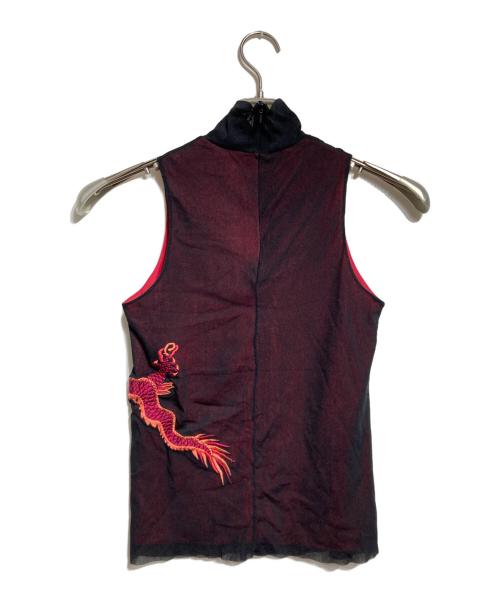 VIVIENNE TAM（ヴィヴィアンタム）VIVIENNE TAM (ヴィヴィアンタム) ドラゴン刺繍ノースリーブカットソー ブラックの古着・服飾アイテム