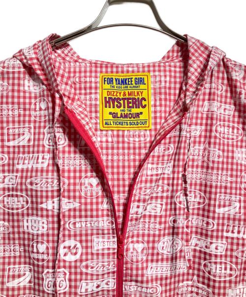Hysteric Glamour（ヒステリックグラマー）Hysteric Glamour (ヒステリックグラマー) RACING柄 ギンガムチェックフードブルゾン ピンク サイズ:Freeの古着・服飾アイテム
