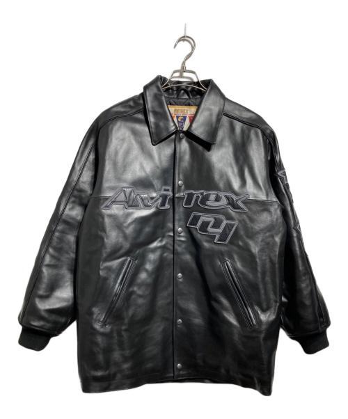 AVIREX（アヴィレックス）AVIREX (アヴィレックス) RECOGNIZE (レコグナイズ) レザージャケット ブラック サイズ:Mの古着・服飾アイテム