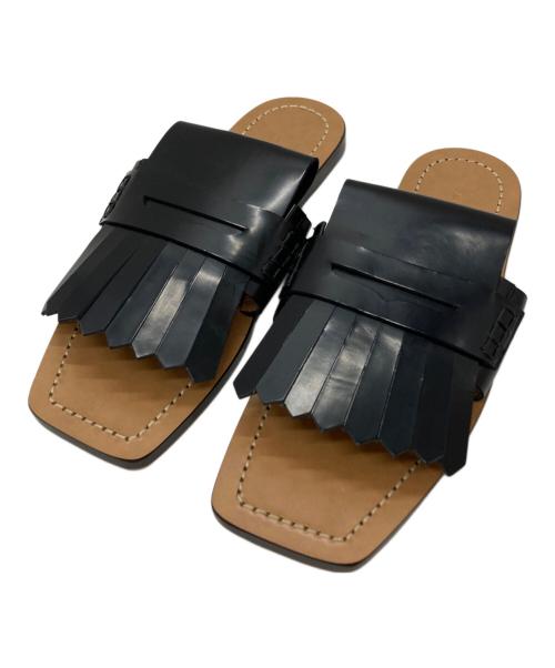 MARNI（マルニ）MARNI (マルニ) レザーフリンジサンダル/Leather fringe sandals ブラック サイズ:37の古着・服飾アイテム