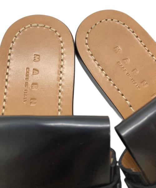 MARNI（マルニ）MARNI (マルニ) レザーフリンジサンダル/Leather fringe sandals ブラック サイズ:37の古着・服飾アイテム