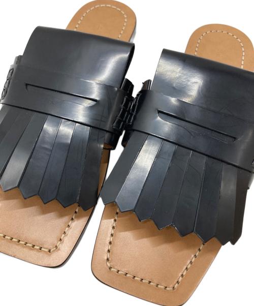 MARNI（マルニ）MARNI (マルニ) レザーフリンジサンダル/Leather fringe sandals ブラック サイズ:37の古着・服飾アイテム