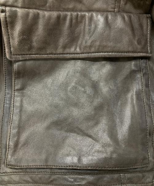 ELIE TAHARI（エリータハリ）ELIE TAHARI (エリータハリ) レザーカバーオール ブラウン サイズ:不明（実寸参照)の古着・服飾アイテム