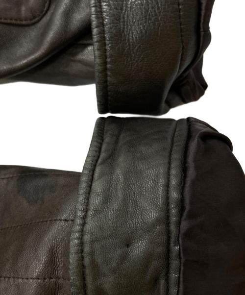 ELIE TAHARI（エリータハリ）ELIE TAHARI (エリータハリ) レザーカバーオール ブラウン サイズ:不明（実寸参照)の古着・服飾アイテム
