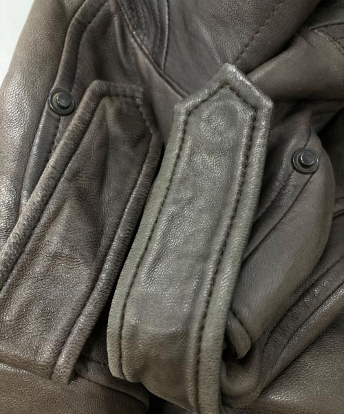 ELIE TAHARI（エリータハリ）ELIE TAHARI (エリータハリ) レザーカバーオール ブラウン サイズ:不明（実寸参照)の古着・服飾アイテム