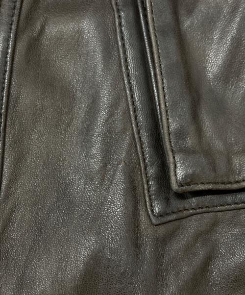 ELIE TAHARI（エリータハリ）ELIE TAHARI (エリータハリ) レザーカバーオール ブラウン サイズ:不明（実寸参照)の古着・服飾アイテム
