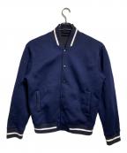 agnes b hommeアニエスベーオム）の古着「スウェットスタジャン/Sweatshirt-style varsity jacket」｜ネイビー