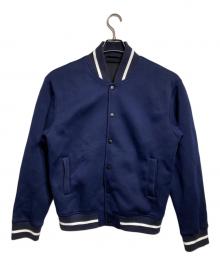 agnes b homme（アニエスベーオム）の古着「スウェットスタジャン/Sweatshirt-style varsity jacket」｜ネイビー