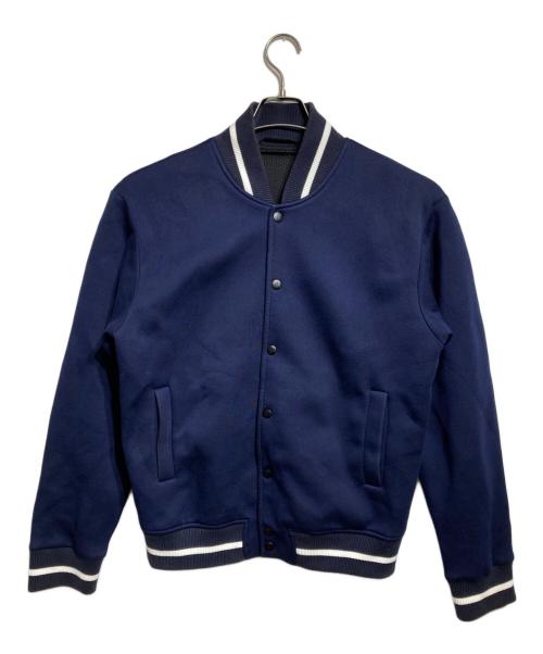 agnes b homme（アニエスベーオム）agnes b homme (アニエスベーオム) スウェットスタジャン/Sweatshirt-style varsity jacket ネイビー サイズ:2の古着・服飾アイテム