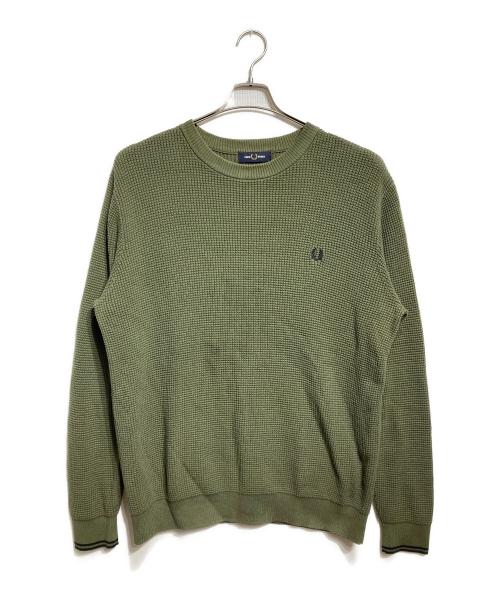 FRED PERRY（フレッドペリー）FRED PERRY (フレッドペリー) Waffle Stitch Jumper/ワッフルステッチジャンパー カーキ サイズ:Lの古着・服飾アイテム