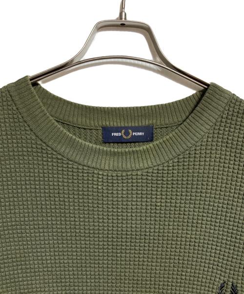 FRED PERRY（フレッドペリー）FRED PERRY (フレッドペリー) Waffle Stitch Jumper/ワッフルステッチジャンパー カーキ サイズ:Lの古着・服飾アイテム