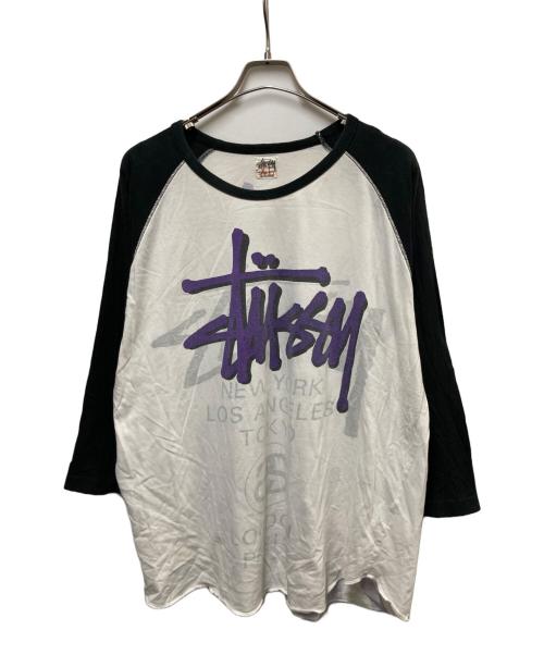 stussy（ステューシー）stussy (ステューシー) 00's ラグランカットソー ホワイト サイズ:XLの古着・服飾アイテム
