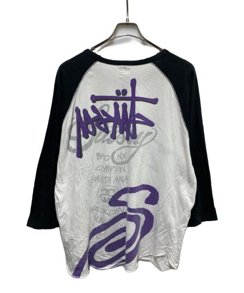 stussy（ステューシー）stussy (ステューシー) 00's ラグランカットソー ホワイト サイズ:XLの古着・服飾アイテム