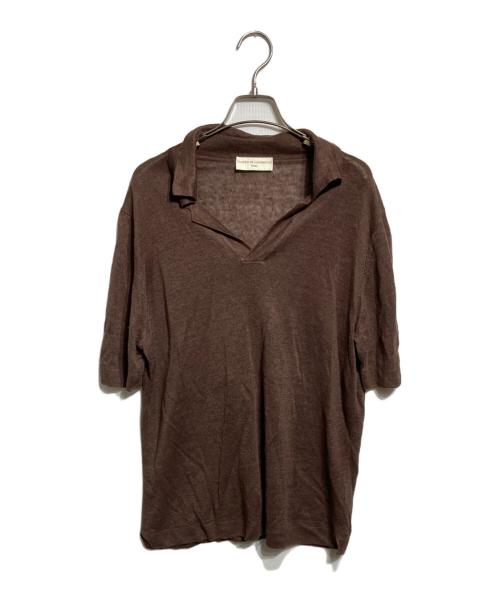 FILIPPO DE LAURENTIIS（フィリッポ・デ・ローレンティス）FILIPPO DE LAURENTIIS (フィリッポ・デ・ローレンティス) ニットポロシャツ/ Knit polo shirt ブラウン サイズ:46の古着・服飾アイテム