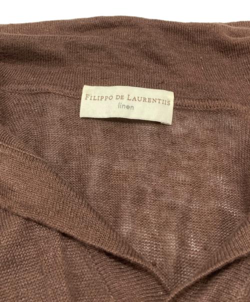 FILIPPO DE LAURENTIIS（フィリッポ・デ・ローレンティス）FILIPPO DE LAURENTIIS (フィリッポ・デ・ローレンティス) ニットポロシャツ/ Knit polo shirt ブラウン サイズ:46の古着・服飾アイテム