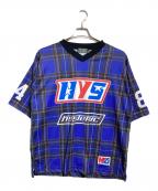 Hysteric Glamourヒステリックグラマー）の古着「GUITAR GIRL 84 フットボールシャツ/Football shirt」｜ブルー