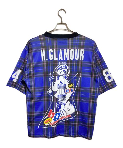 Hysteric Glamour（ヒステリックグラマー）Hysteric Glamour (ヒステリックグラマー) GUITAR GIRL 84 フットボールシャツ/Football shirt ブルー サイズ:Mの古着・服飾アイテム