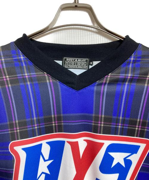 Hysteric Glamour（ヒステリックグラマー）Hysteric Glamour (ヒステリックグラマー) GUITAR GIRL 84 フットボールシャツ/Football shirt ブルー サイズ:Mの古着・服飾アイテム