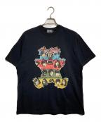 Hysteric Glamour×ROLLING STONESヒステリックグラマー×ローリングストーンズ）の古着「FIRE RS BEAR Tシャツ/ファイアーローリングストーンズベア Tee」｜ブラック