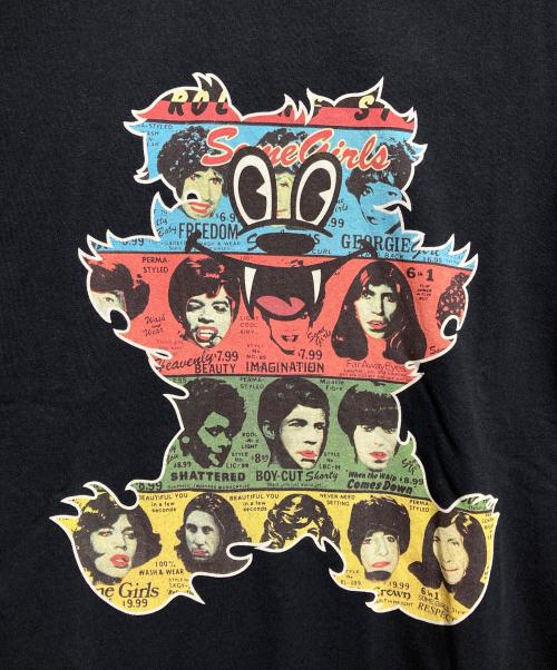 Hysteric Glamour（ヒステリックグラマー）Hysteric Glamour (ヒステリックグラマー) ROLLING STONES (ローリングストーンズ) FIRE RS BEAR Tシャツ/ファイアーローリングストーンズベア Tee ブラック サイズ:XLの古着・服飾アイテム