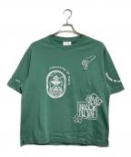 maison kitsuneメゾンキツネ）の古着「ART NOUVEAU STAMPS オーバーサイズ Tee」｜グリーン