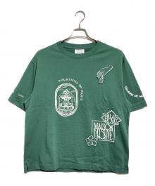 maison kitsune（メゾンキツネ）の古着「ART NOUVEAU STAMPS オーバーサイズ Tee」｜グリーン