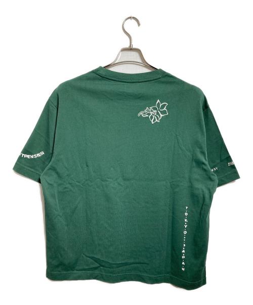maison kitsune（メゾンキツネ）maison kitsune (メゾンキツネ) ART NOUVEAU STAMPS オーバーサイズ Tee グリーン サイズ:Sの古着・服飾アイテム