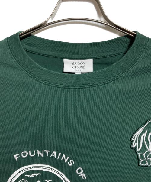 maison kitsune（メゾンキツネ）maison kitsune (メゾンキツネ) ART NOUVEAU STAMPS オーバーサイズ Tee グリーン サイズ:Sの古着・服飾アイテム