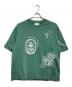 maison kitsune（メゾンキツネ）の古着「ART NOUVEAU STAMPS オーバーサイズ Tee」｜グリーン