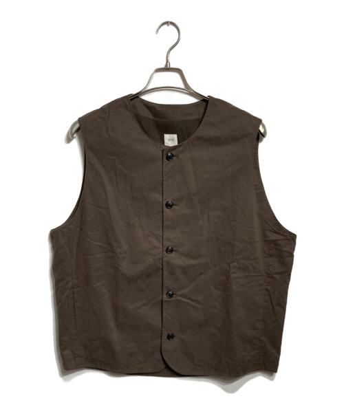 ANOTHER OFFICE（アナザーオフィス）ANOTHER OFFICE (アナザーオフィス) クルーネックベスト/Crew neck vest ブラウン サイズ:1の古着・服飾アイテム