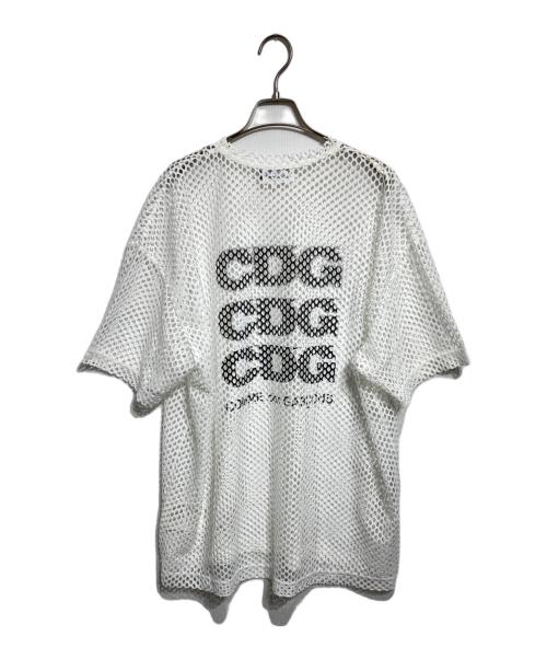 CDG（シーディージー）CDG (シーディージー) Polyester Mesh TEE/ポリエステルメッシュTシャツ ホワイト サイズ:Mの古着・服飾アイテム