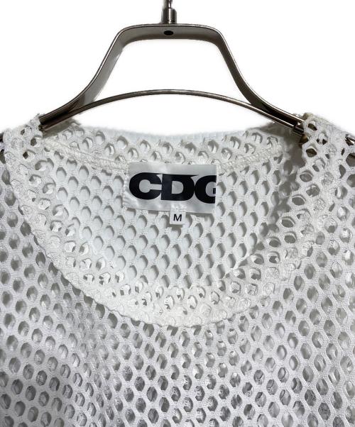 CDG（シーディージー）CDG (シーディージー) Polyester Mesh TEE/ポリエステルメッシュTシャツ ホワイト サイズ:Mの古着・服飾アイテム