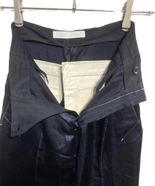 YOHEI OHNO（ヨウヘイオオノ）YOHEI OHNO (ヨウヘイオオノ) Our Basic Satin Flare ネイビー サイズ:34の古着・服飾アイテム