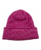 stussyステューシー）の古着「JACQUARD CUFF BEANIE」｜ピンク