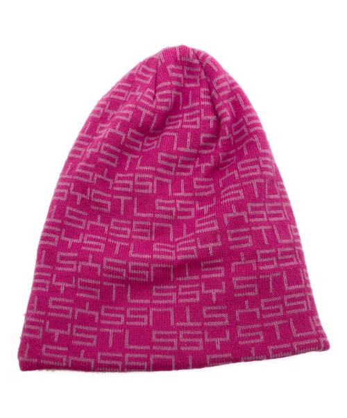 stussy（ステューシー）stussy (ステューシー) JACQUARD CUFF BEANIE ピンクの古着・服飾アイテム