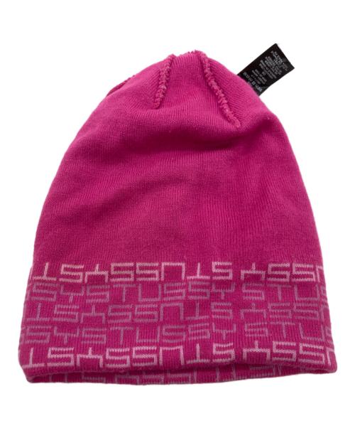 stussy（ステューシー）stussy (ステューシー) JACQUARD CUFF BEANIE ピンクの古着・服飾アイテム
